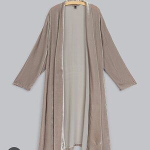 Eileen Fisher Velvet Duster, Side Slit Pockets, size XS